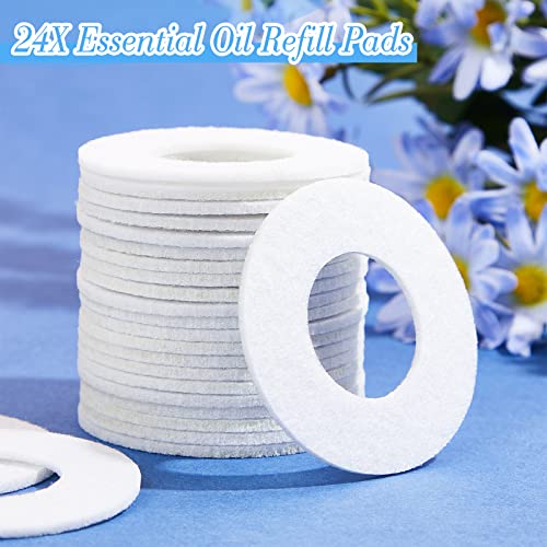 Mini Diffuser Refill Pads Microfiber Absorbing Pads Circle Essential Aromatherapy Pads Round Refill Aroma Pad For Oil Fan Humidifier Filter Diffusers Spa Room Home Car (24) #TOP2