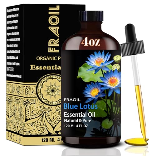 Blue Lotus Essential Oil Blue Lotus Oil 4 Fl Oz 120ML for Diffuser Humidifier Yoga Cleaning DIY Candle Soap Making Essential Oils