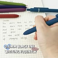 UIXJODO Gel Pens, 5 Pcs 0.5mm Black Ink Pens Fine Point Smooth Writing Pens with Silicone Grip, High-End Series Metal Clip Retractable Pens for Journaling Note Taking (Vintage) — image 5