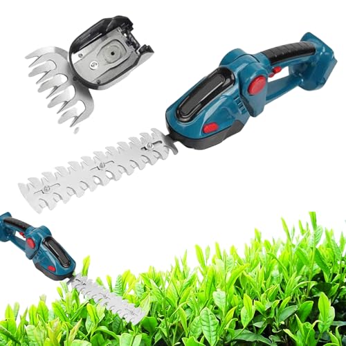 2 en 1 Tijera Cortacésped y Arreglasetos para batería Makita, 2500 RPM Tijeras de Jardín Eléctrico Tijeras Cortabordes Inalámbrico con 2 Cuchillas para podar césped, arbustos y setos