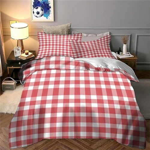 Parure de lit luxe housse de couette imprimé en 3D carreaux classique