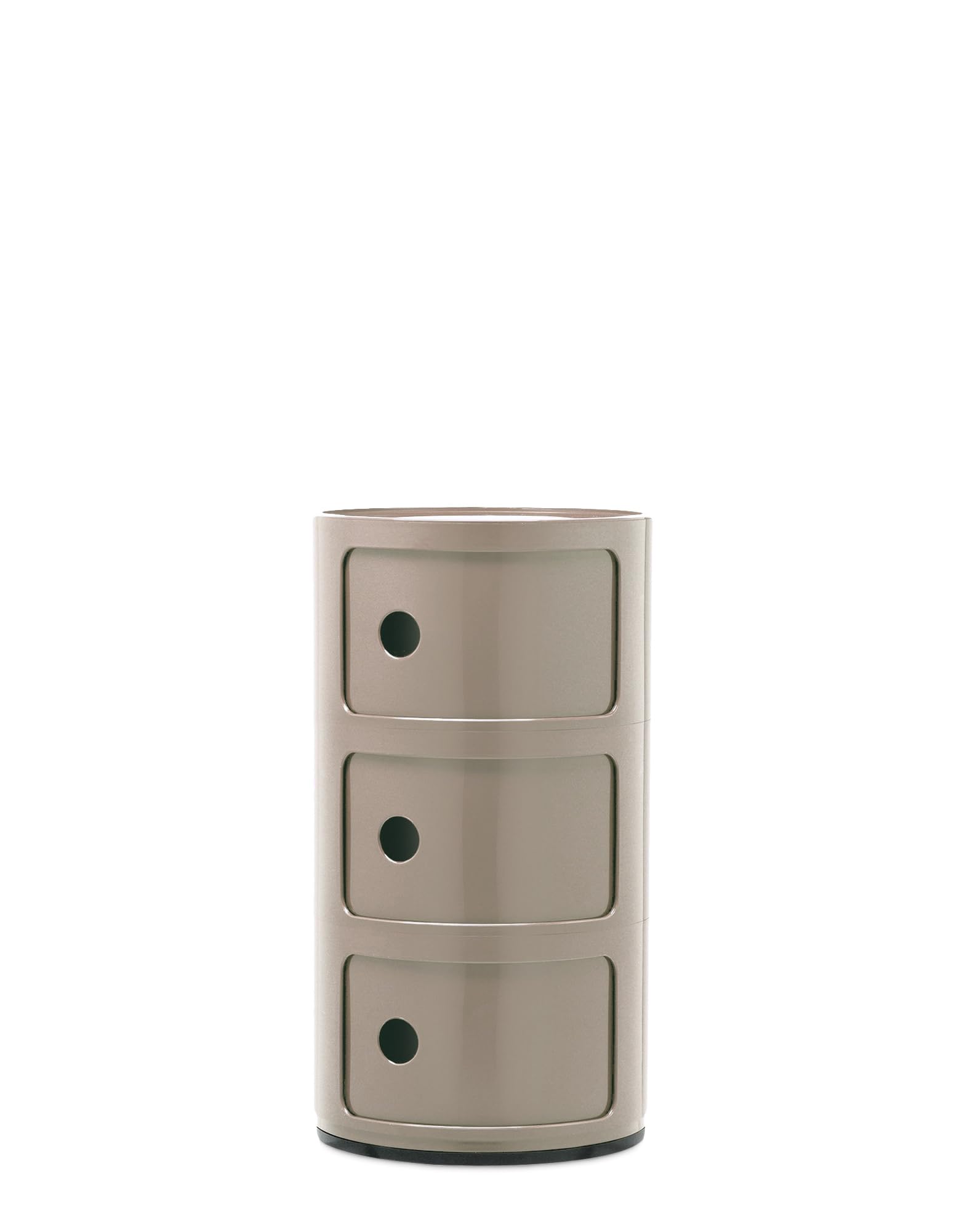 Kartell Componibili, 3 elements Cabinet, Dove grey, Ø 32 x H 58.5 cm