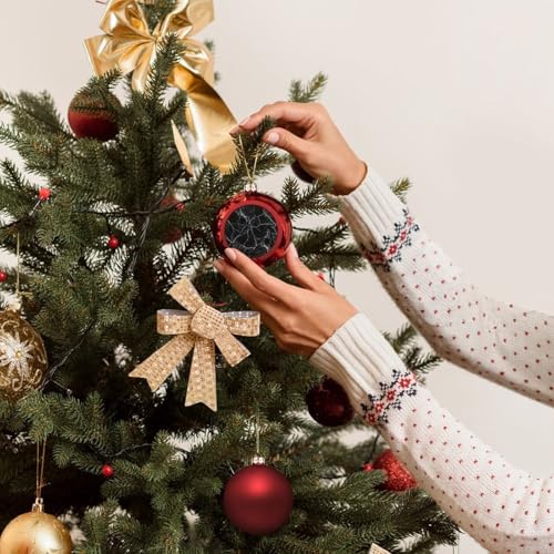 Boule de Noël plastique incassable marbre noir féerique - 6