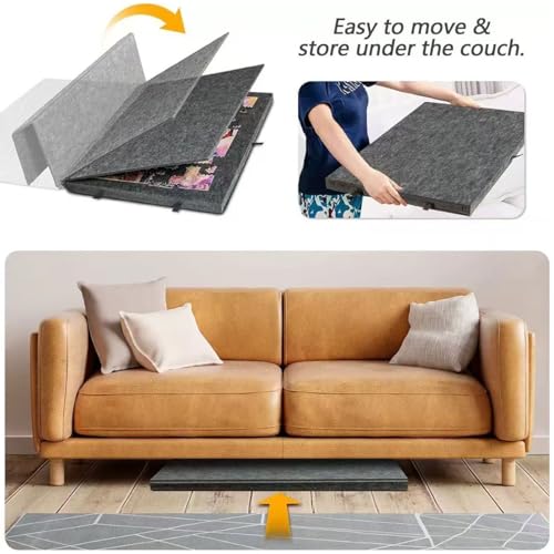 Tablero de rompecabezas inclinable con cajones, soporte y cubierta 2 en 1, fácil de mover y almacenar, perfecto para los amantes de los rompecabezas, 77 x 53,6 x 4,2 cm