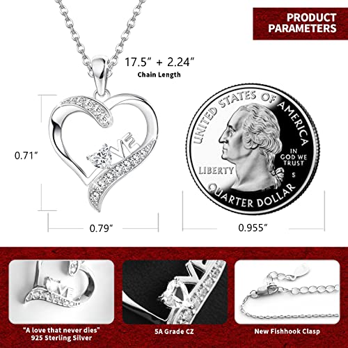Tacitove Heart Birthstone Necklaces For Women, 925 Sterling Silver Pendant Necklace For Girls Anniversary Birthday Valentines Day Christmas Jewelry Mother’s Day Gifts For Mom Wife Girlfriend, April #TOP2
