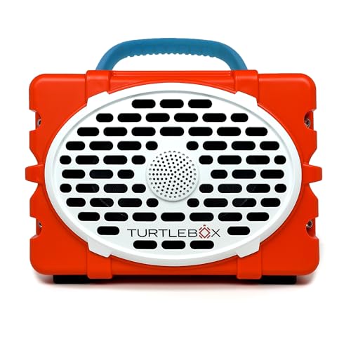 Image of Turtlebox Original Gen 3: Portable Outdoor Bluetooth Speaker - Ultra-Loud (120dB), Waterproof (IP67), Rugged, Impact-Resistant, 3-Day Battery | Party Mode: Unlimited Pairing, Orange /Electric Blue