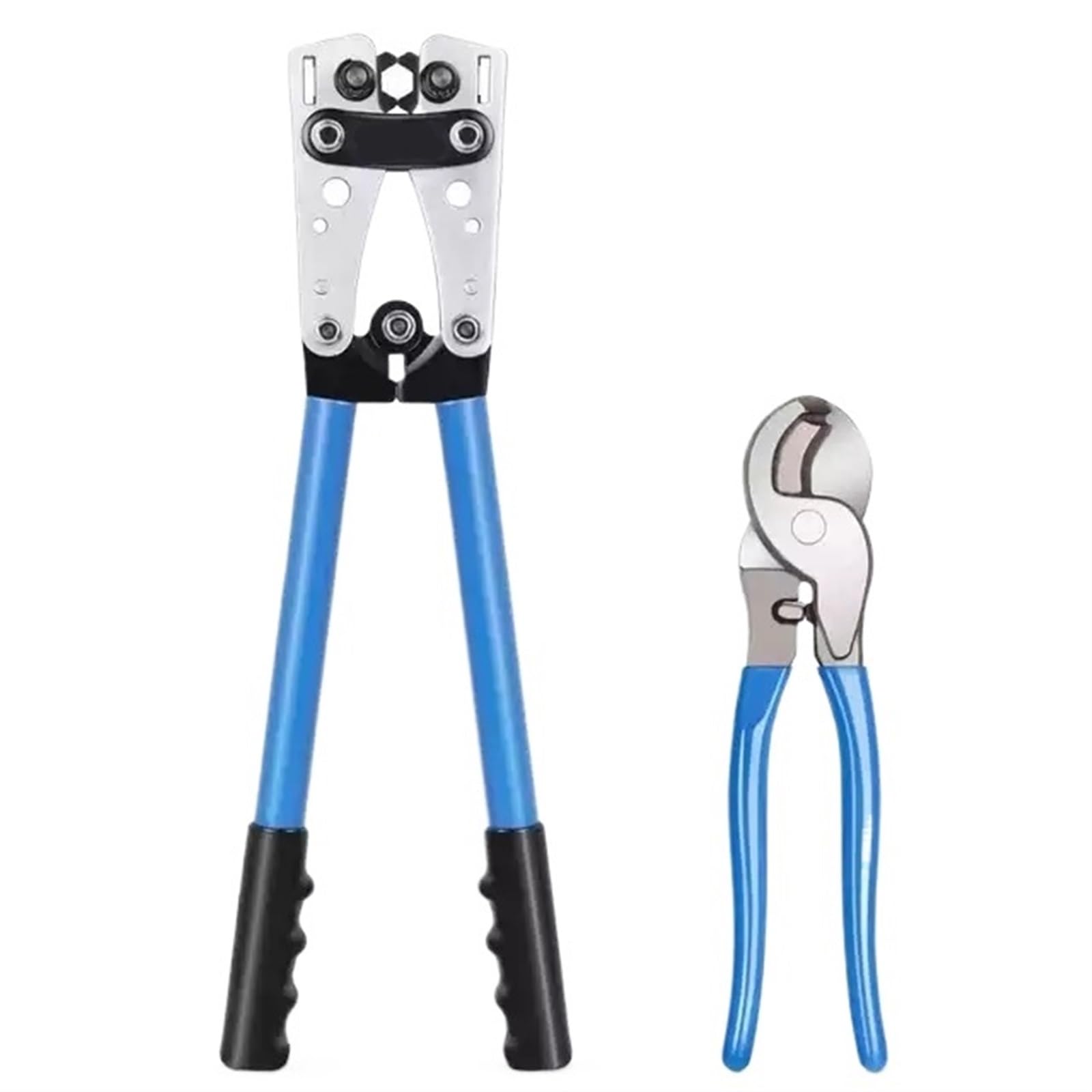 Ratchet Cable Cutter Cable Lug Crimping Tool Hand Ratchet Terminal Crimp Pliers for 6-50mm² 1-10AWG for Copper Aluminum Armored