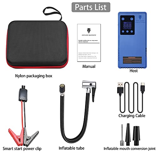 image for Explore Warriors 12v car Jump Starter with Portable Electric tyre infl