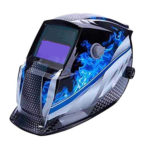 LOadSEcr Welding Helmet, Solar Powered Auto Darkening Hood, Safety Anti-UV Automatic Eyes Goggles Solar Glasses Electric Welding Face Helmet for Welding Blue