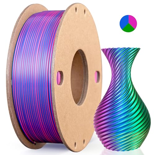 3Dgenius Silk PLA 3D Printer Filament Triple Color Silk PLA Filament 1.75mm 3D Printing Filament Fit Most FDM Printers, 