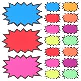 VILLFUL 80piezas Etiqueta De Precio Pegatina De Explosión Letrero De Estallido Para Ropa Tienda Minorista Suministros Para Venta De Garaje Marcador Fluorescente Etiqueta De Oferta