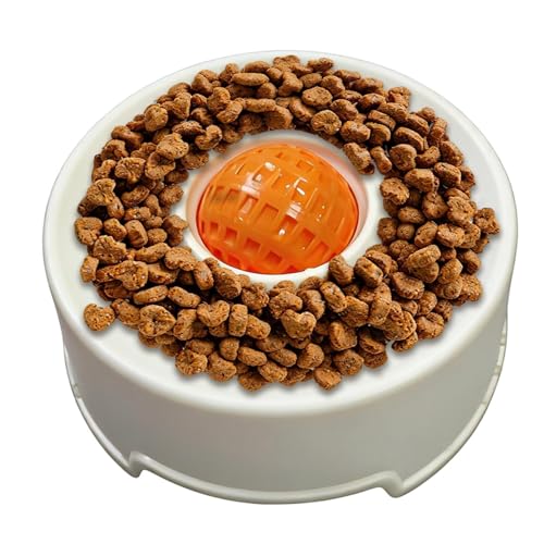 Cuenco para lamer – Juguete antiglotón con una bola giratoria, cuenco para lamer antiglotón para perro, para comida cachorro alimentación lamiendo Masticación favorece comidas saludables