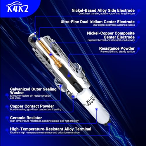 image for X4XZ UF816 Ignition Coil & 9723 Double Iridium Spark Plug for Hyundai 