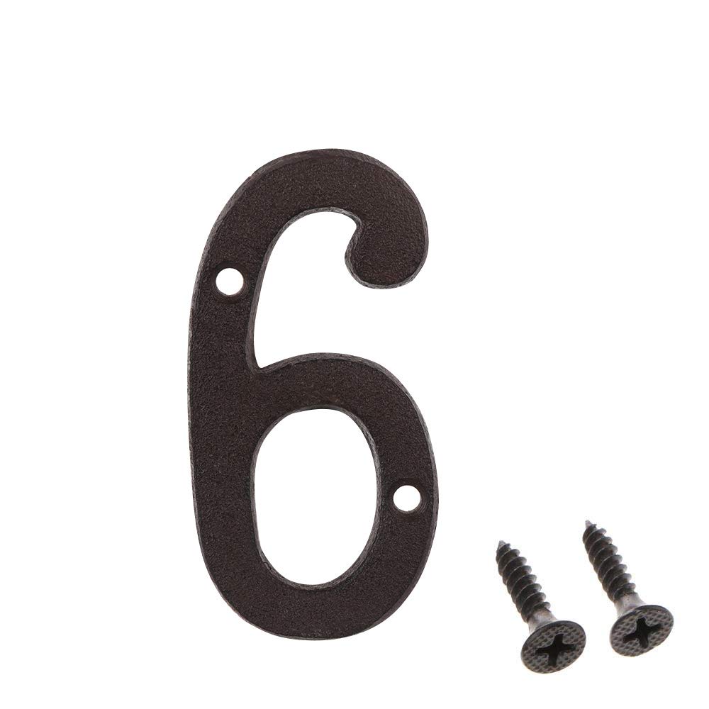 3 Inch House Number, Home Address Number, Vintage Cast Iron Home Number Solid Metal Gate Mailbox Number, Matching Screws Included, Black Number 6 or 9