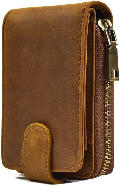 Miniatura 5 de BISON DENIM Funda para tarjetas, cartera de piel con bolsillo y bloqueo RFID, organizador de tarjetas de crédito, con cremallera, para mujeres y