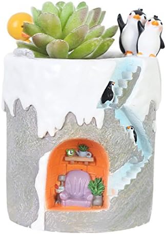 Segreto Creative Penguin Family Plants Pots Brush Pots for Succulent Plants Decorated Desk,Garden,Living Room