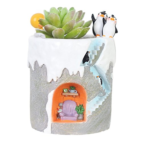 Segreto Creative Penguin Family Plants Pots Brush Pots For Succulent Plants Decorated Desk,Garden,Living Room #TOP2
