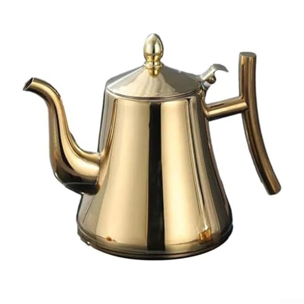 Tetera de acero inoxidable para inducción y gas con filtro integrado para hogar