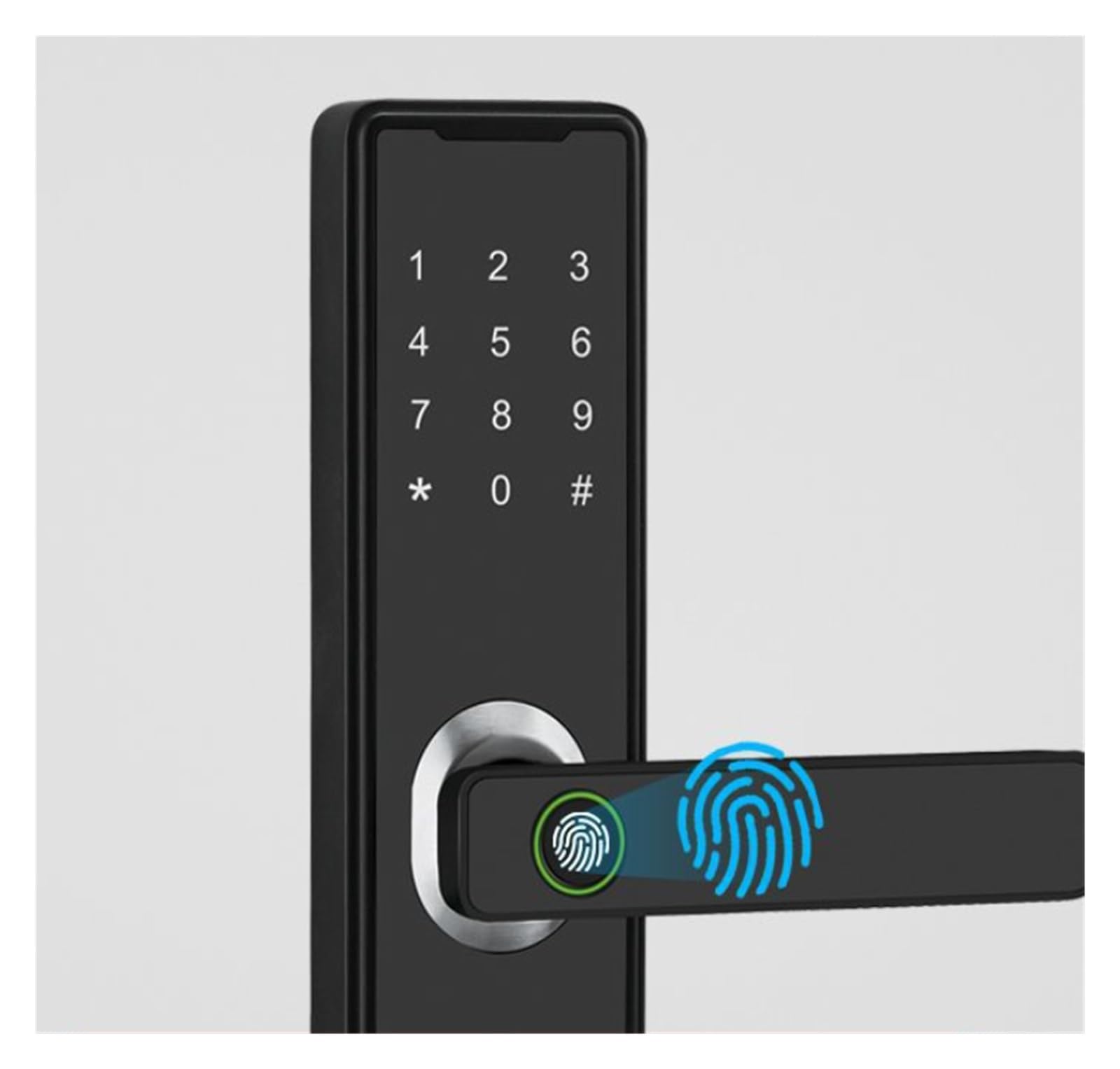 serratura smart Smart Lock con maniglia Serratura elettronica for porta anteriore Controllo app Tuya for camera da letto Home Office interna(Silver)