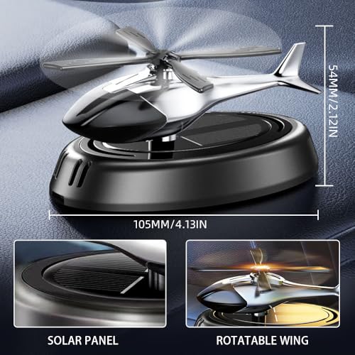 Image of Car Air Freshener, Solar Energy Rotating Car Airplane Aromatherapy Diffuser Automotive Interior Accessories with Plant Extract Air Fresh Perfume Flakes