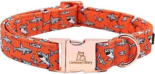 Lionheart glory Dog Collar Shark Print Dog Collar Girl or Boy Dog Collar Pet Gift Adjustable Dog Collar for Medium Dog