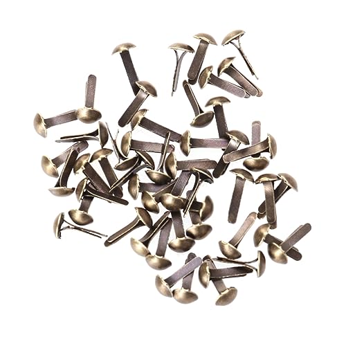 TEHAUX 4.5x8mm Round Metal Brads 100pcs Electroplated Nails Perfect for Crafting