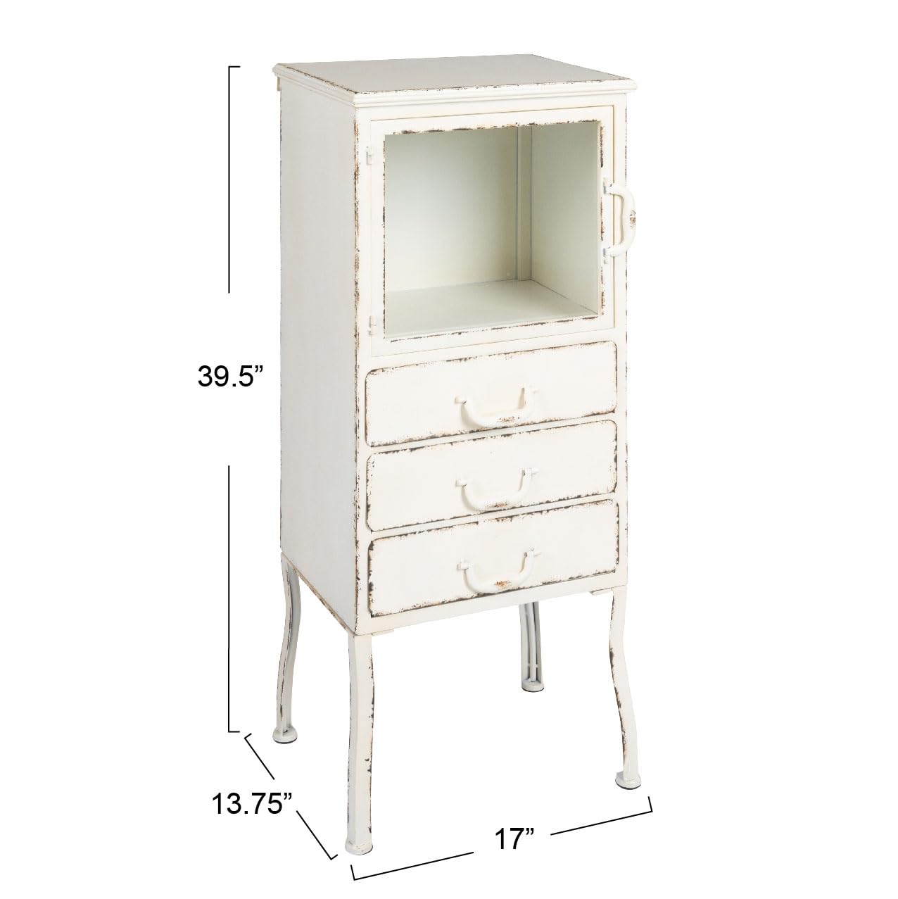 Creative Co-Op Metal Cabinet with 3 Drawers