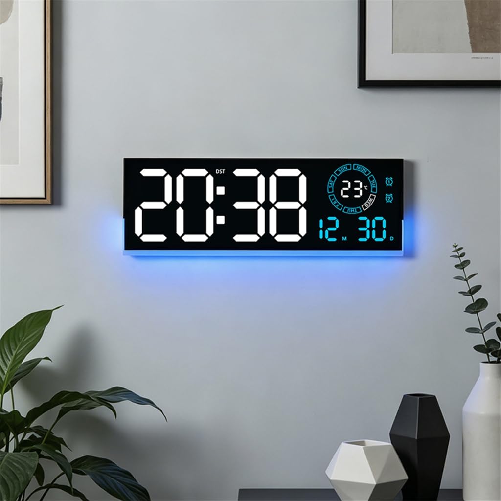 Cyfrowy zegar ścienny z dużym wyświetlaczem LED lampka nocna do domowego biura