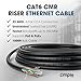 Cmple - Cat6 Cable 1000ft Bulk Lan Ethernet Cat 6 Wire Network UTP 23AWG CMR Riser 10Gbps 550 MHz Pull Box 1000 Feet, Black