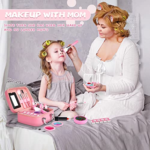 Dreamon Kinderschminke mädchen, Waschbar Make up Spielzeug für Mädchen Kinder Nagellacke mit Koffer für Mädchen - Image 5