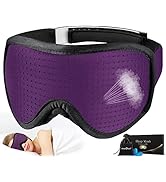 MUSICOZY Sleep Mask for Women Men, 3D Memory Foam Contoured Sleeping Eye Mask for Sleeping Side S...