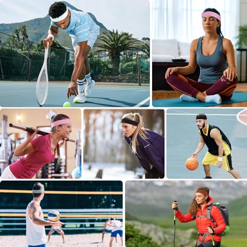 Image of 8 Pack Headbands for Women, Elastic Soft Hair Bands Non Slip Women's Fashion Headbands for Daily Workout Yoga Running