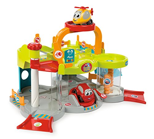 51KYkV Cg0L Smoby - Vroom Planet Premier Garage - 2 Niveaux + Ascenseur et Héliport - 1 Voiture + 1 Hélicoptère Inclus - Jouet pour Enfant dès 18 Mois - 120402