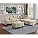 HOME DELUXE - Sofagarnitur Florenz Links - Farbe Beige - 265,9 cm x 224,8 cm x 90,8 cm - inkl. Hocker I Ecksofa Sofa Couch Wohnlandschaft