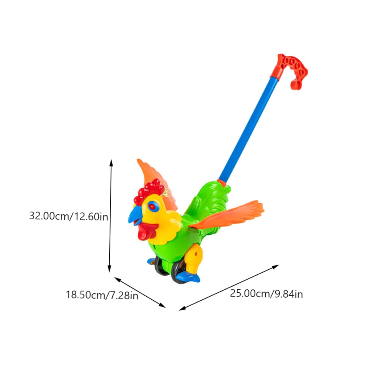 Hohopeti Infant Walker Cart Rooster Boys and Girls Pull Along Walker Toddler Learning Toy Easy Assembly Random