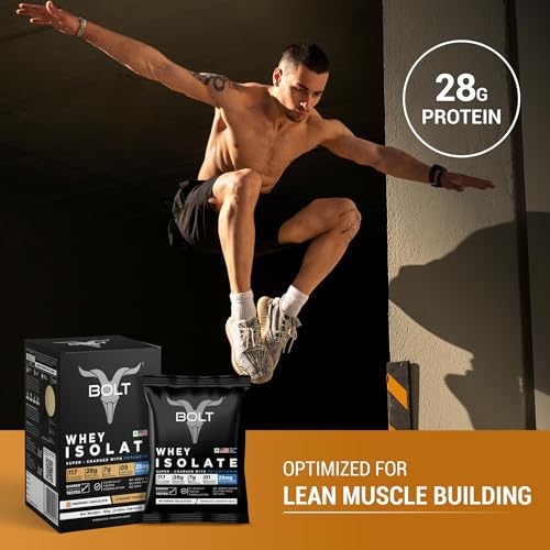 Image of Bolt 100% Whey Protein Isolate Powder | 5 Sachet Travel Pack (5x33g) | Piedmont Chocolate | 28g Protein per Serving | 7g BCAA | Muscle Support & Recovery | No Added Sugar | Gluten-Free | Easy to digest