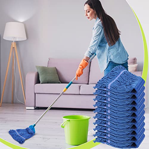 Image of Roshtia 30 Pieces Commercial Mop Head Replacement Floor Cleaning Wet Mop Heads Heavy Duty Large Cotton String Sweeper Refills for Industrial Home Use(Blue)