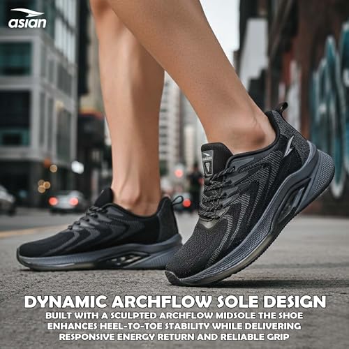 Image of ASIAN Powerplay-31 Men's Running Shoes | Wave-Tech Knit Upper with AeroFlow Side Panels | EVA Midsole | Fish-Scale Yarn | Stylish Athletic Sneakers