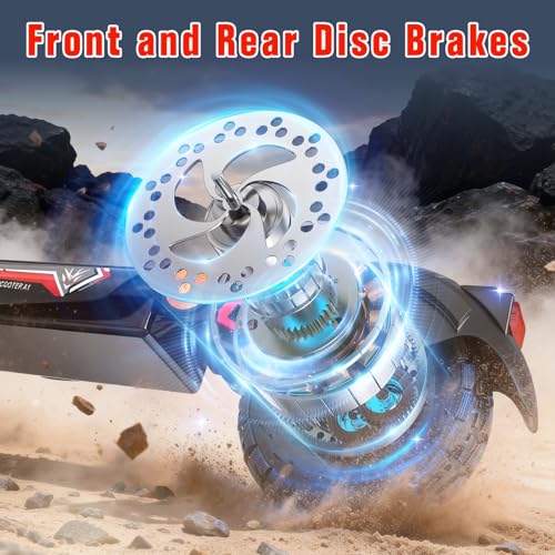 3000W Dual Motor Electric Scooter for Adults – 35MPH Top Speed, 45Miles Long Range, Foldable Off-Road/Commuter E-Scooter with 10 Inch Highways Tires, Dual Shock Absorption