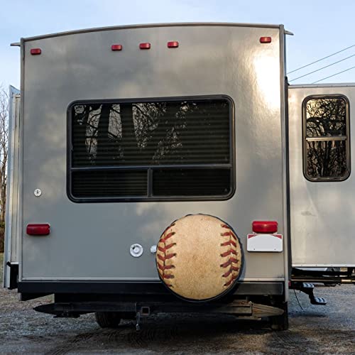 Image of Baseball Spare Tire Cover Dust-Proof Wheel Tire Cover Fit Trailer, RV, SUV and Many Vehicle 17 Inch