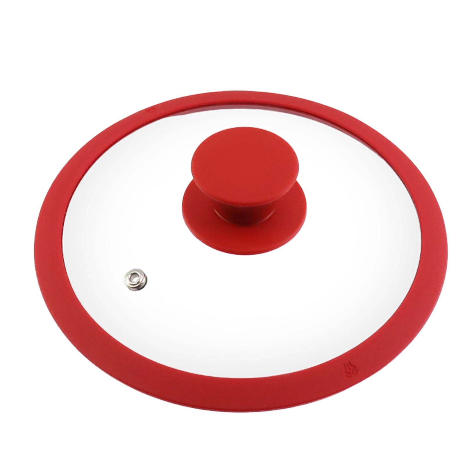 Woogim Ersatz-Kochgeschirrdeckel aus gehärtetem Glas, 17,8 cm, mit hitzebeständigem Silikon, roter Rand, Universal-Topf-Pfannen-Abdeckung, spülmaschinenfest, Kochdeckel