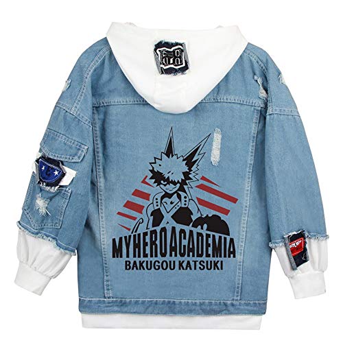Midoriya Izuku Deku Denim Jackets Coats Todoroki Shouto Denim Jackets (Bakugou Katsuki Denim Jackets, M)
