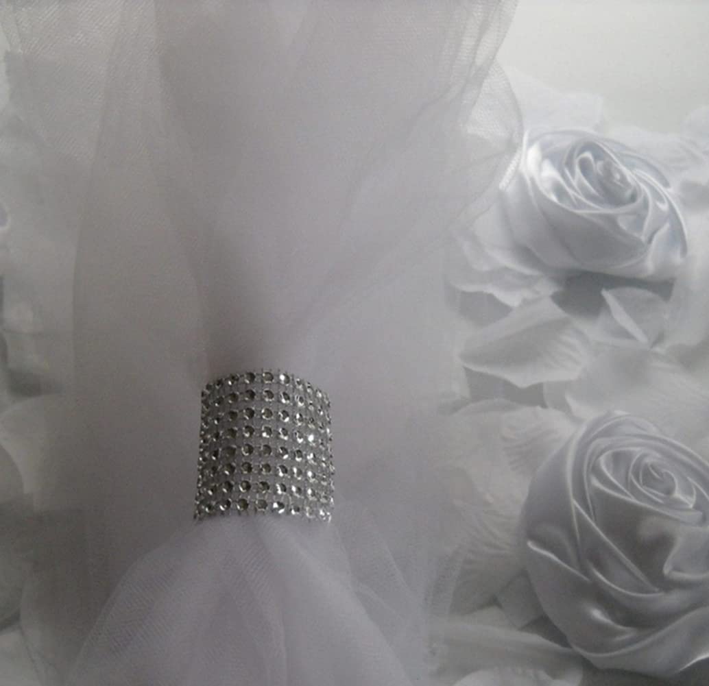 50 Anneaux De Serviette Diamant Argenté – Ruban Adhésif Magique – Pour Mariage, Noël, Fête – Décoration De Table Réutilisable - 8