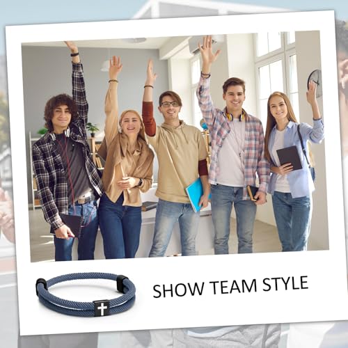 Tondiamo 24 Pcs Braided Cross Bracelet for Men Women Christian Adjustable Rope Jesus Bracelets with Metal Knot Christian Baptism Gifts for Women Men4