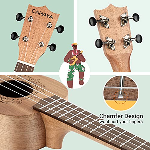 CAHAYA ukulélé soprano Kit 21 pouces pouces bois d’acajou avec étui de transport et sangle réglable adapté aux débutants… - Les Beatles, Paul McCartney, John Lennon, RIngo Starr, George Harrison CAHAYA ukulélé soprano Kit 21 pouces pouces bois d'acajou avec étui de transport et sangle réglable adapté aux débutants… – Image 5