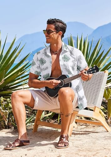 COOFANDY Men's Hawaiian Shirt Short Sleeve Casual Button Down Tropical Summer Beach Aloha Shirts4