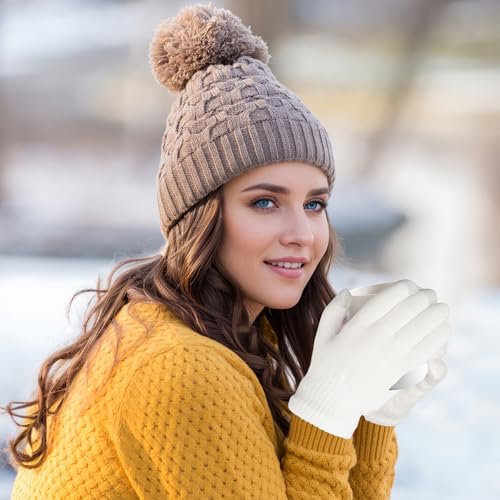 Image of Pistha 24 Pairs Winter Gloves Touch Magic Screen Gloves Stretchy Knit Cotton Gloves Bulk For Men Women Homeless Cold Weather