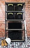 Really Useful Kunststoff-Aufbewahrungsbox recycelt robust stapelbar 64 Liter, Schwarz, 440 x 710 x 310 mm