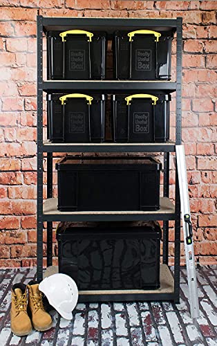 Really Useful Kunststoff-Aufbewahrungsbox recycelt robust stapelbar 64 Liter, Schwarz, 440 x 710 x 310 mm