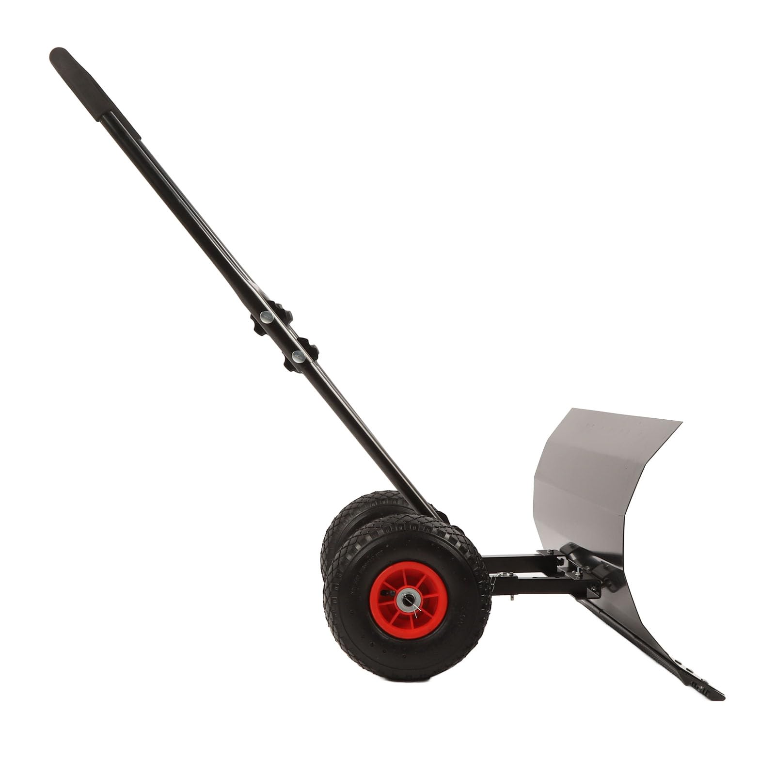 Acouto Pala de Nieve de Metal Pala de Nieve, Empujador de Ajustable de 30 Pulgadas con Ruedas, Herramienta Eficiente para Pasarelas y Entradas, Construcción de Acero